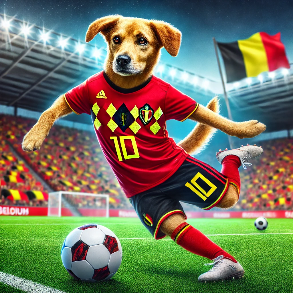 Eden Pawzard NFT - The Dazzling Dog in Belgium’s Iconic Red Jersey