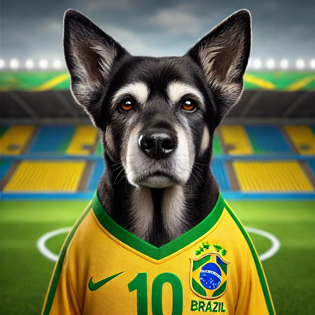 Pawlé NFT - Canine Pele in Brazil Jersey from 100 Soccer Legends Collection